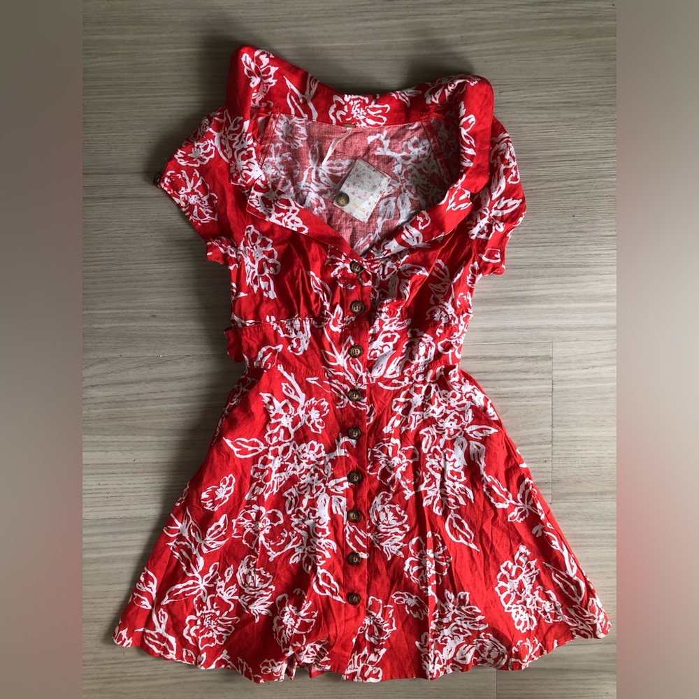 Free People A Thing Called Love Linen Dress NWT